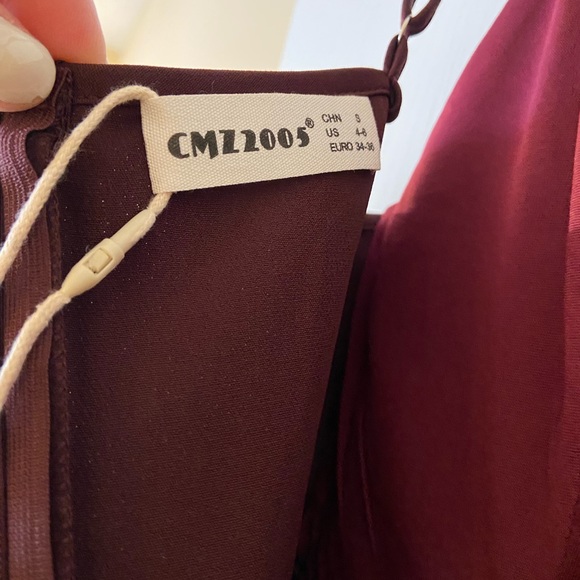 Plum V Neck High Low Maxi Dress - 4/6 - Picture 3 of 4